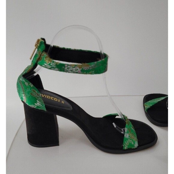 H&M Green floral Block Heeled Sandals - Picture 7 of 9